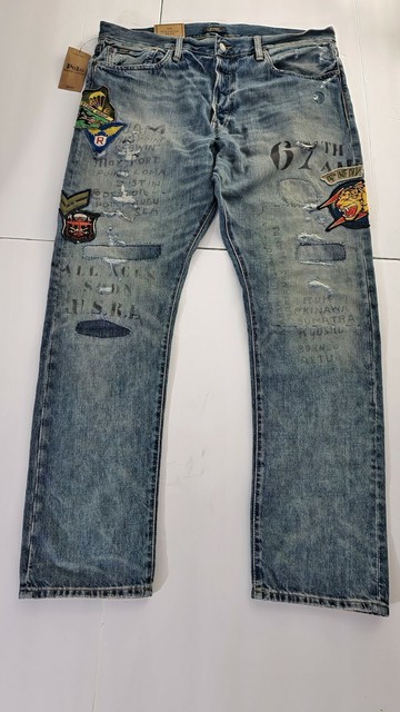 Ralph Lauren Polo Sullivan Slim Distressed Denim Jeans / Men's 36 X 32 for sale online | eBay