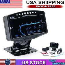 5 IN 1 Car LCD Digital Oil Pressure Water Temp Fuel Gauge Tachometer Voltmeter