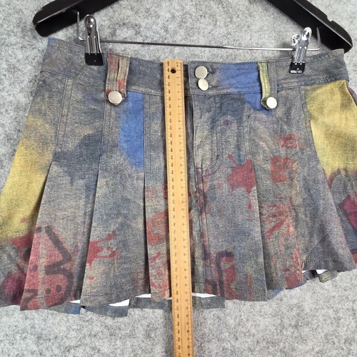 Tiget Mist Skirt Womens Medium Multicoloured Mini Pleated Milly Graphic NEW - Picture 8 of 13