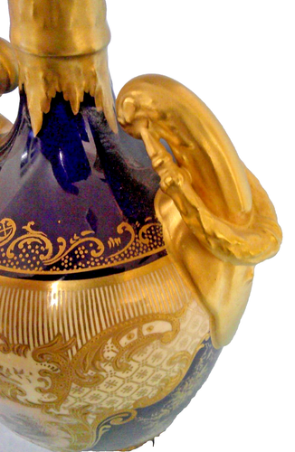 An Early 20th Century Coalport Twin Handled Baluster Pedestal Vase - Picture 11 of 12