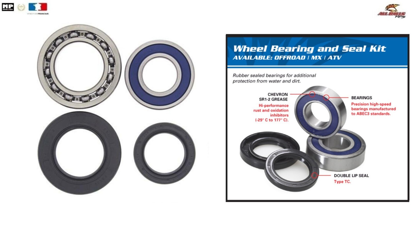 Roulement de roue arriere Kymco Maxxer 250 kit de reparation spy