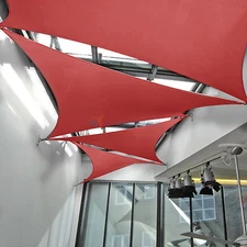 Red Sun Shade Sail Permeable Right Triangle Canopy Lawn Patio Pool Awning Cover