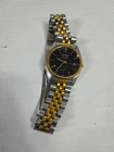 Vintage Seiko Two-Tone Gold Plated Bracelet Black Quartz Day/Date PARTS ONLY