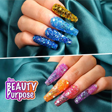Holographic Chunky Glitter, 15 Colors Craft Glitter for Resin, Nail Body, Jew...