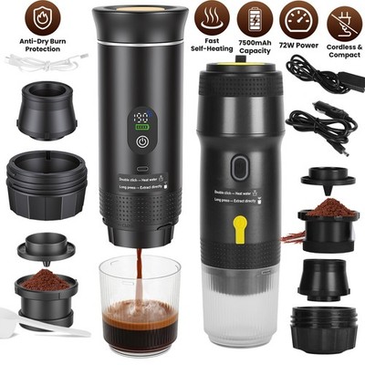 3-IN-1  Espresso Machine for Car Travel Espresso Pod Maker