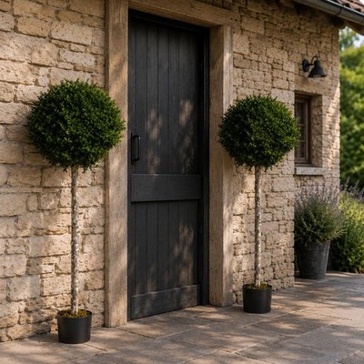 Künstlicher Topiary Baum grün 140 cm (5 Fuß) UV-beständig Outdoor Paar realistisch UK