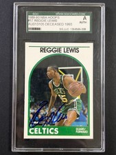 1989-90 Hoops #17 Reggie Lewis Rookie RC Celtics Auto SGC Authentic Autograph