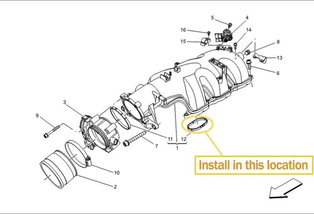 Intake Manifold Pad For Maserati 3.0T Quattroporte Ghibli LevanteOEM 317389