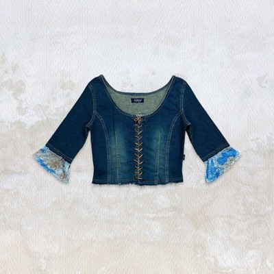 The most beautiful vintage early 2000s corset style denim top