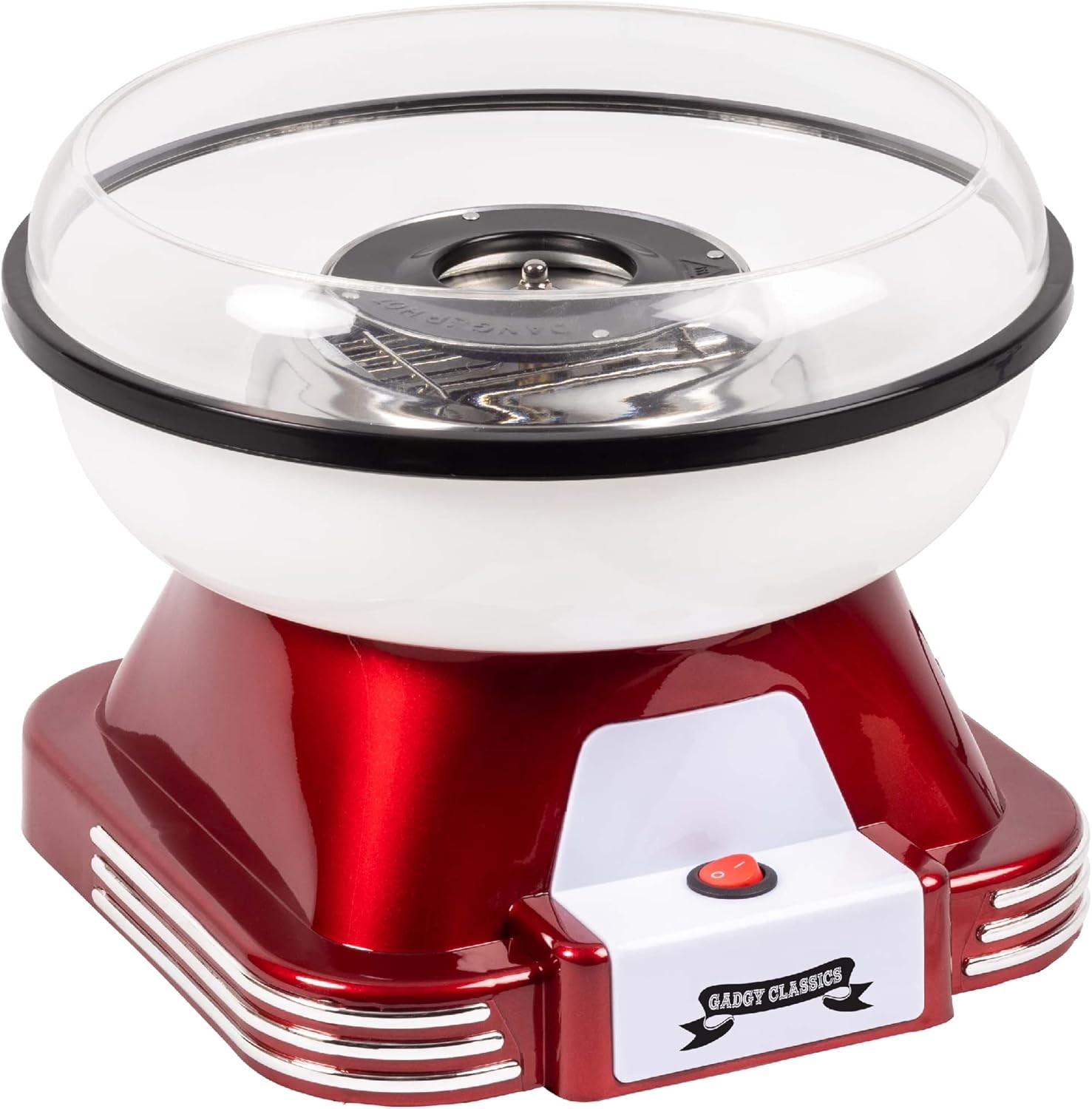Gadgy Zuckerwattemaschine für Kinder & Erwachsene, Retro Baumwollmaschine, geeignet rot 