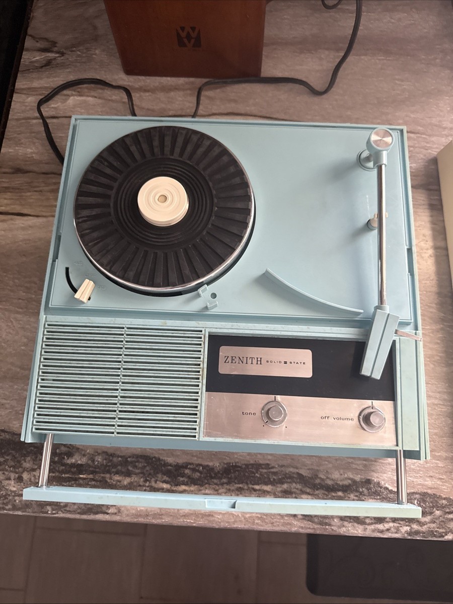 Vintage Zenith B505B Solid State Portable Record Player 33 & 45