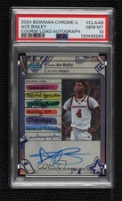 2024-25 Bowman U Chrome Course Load Ace Bailey #CLA-AB PSA 10 GEM MT Auto 1k54