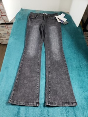 YMI Jeans Size 3 Womens Black Stretch Pants Denim Mid Rise Flared Wide Leg NWT