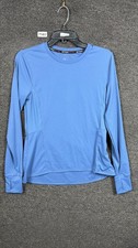 Spyder Active Top Womens Size Medium Blue Long Sleeve Zipper Pockets NEW