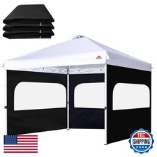 SCOCANOPY Sidewall 12x12 Canopy Frame, 3 Pieces, Mesh Window, Zipper, Black