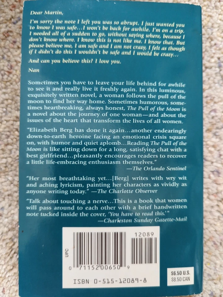 Book, The Pull of the Moon. Author Elizabeth Berg. Paperback. - Image 2 of 3