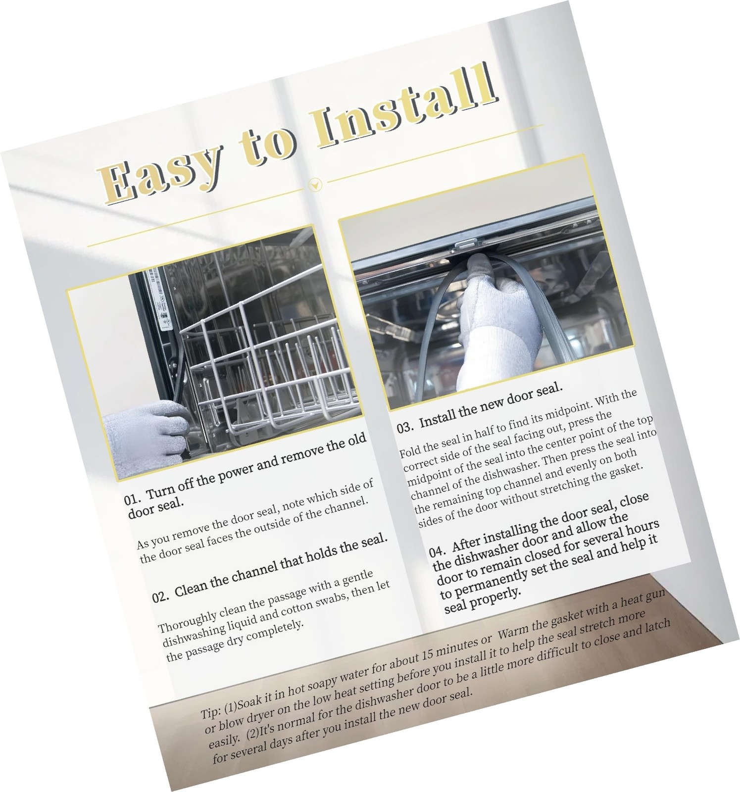 savone Dishwasher Door Gasket Seal W11196317 Gasket for Whirlpool Kenmore May...