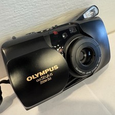 Olympus Infinity Stylus Zoom DLX 35mm Film Camera TESTED w/ 2 Batteries  Case