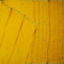 Vintage Orange Sarees 100 Pure Mysore Crepe Silk Zari Woven Sari 5YD Fabric
