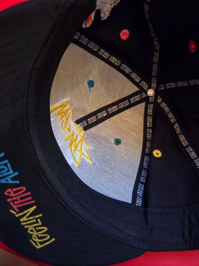 Stussy Leather Cap Limited Rare Y2K 2tone Snapback Used thumbnail 9