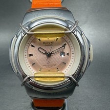 Casio Baby-G BG-26 Watch Women 40mm Pink Dial Silver Tone Round New Battery