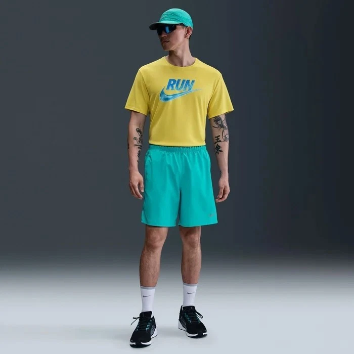 Nike Dri-Fit Challenger Brief-Lined Running Shorts Teal Cactus Medium DV9359-345