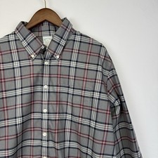Brooks Brothers Button Down Milano Fit Plaid Shirt, Mens XL Non-Iron Stretch