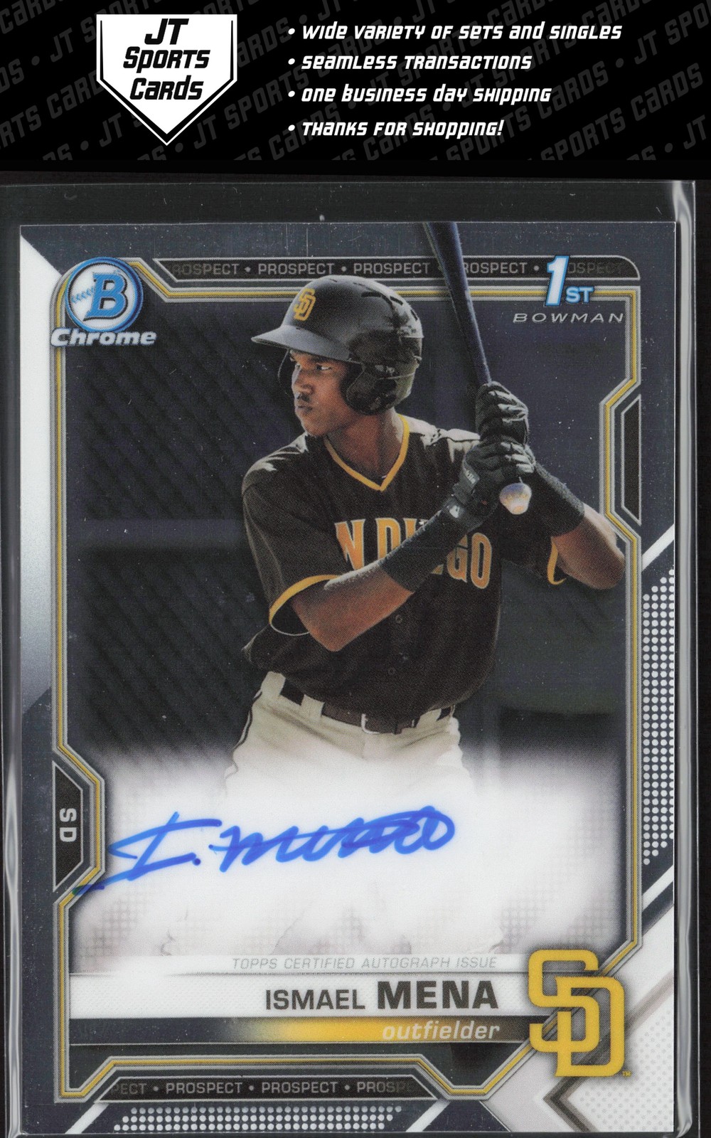 2021 Bowman Ismael Mena CPA-IM 1st Chrome Auto | San Diego Padres