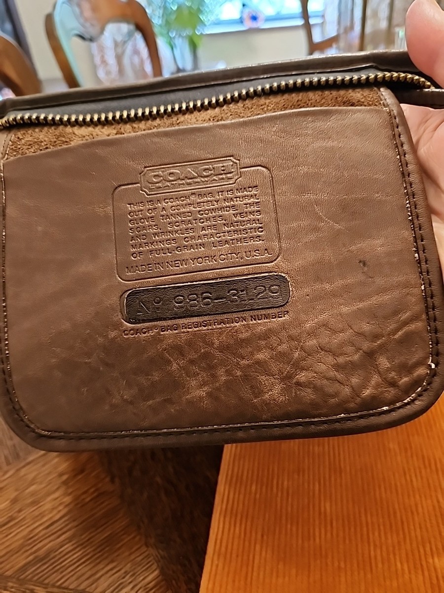 Vintage COACH 1970s NYC Distressed Brown Leather Small Briefcase