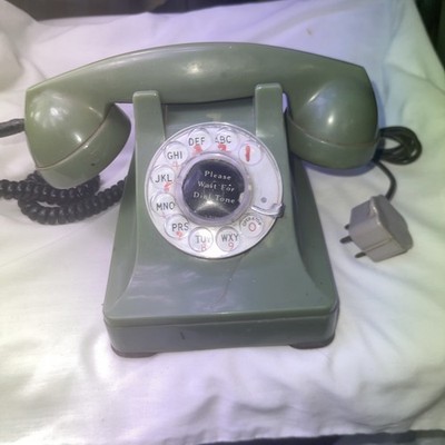 Vintage Green Western Electric Telephone Damaged with cracks