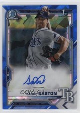 2021 Bowman Sapphire Edition Chrome Prospects Sandy Gaston #BSPA-SG Auto 0zg1