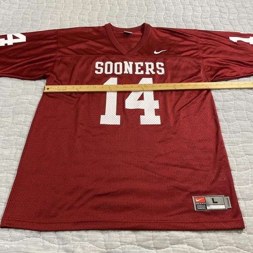 Oklahoma Sooners Football Jersey Mens Large Red White NCAA Football #14 Nike - Picture 7 of 11