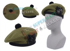 Brown 100 Wool Balmoral Military Bonnet Beret Army Cap Highlander Kilt Cap/Hat