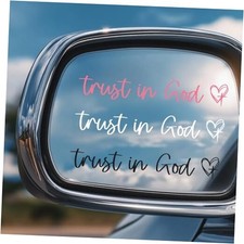 3X Mirror Sticker for Cars - Christian Stickers Rear View Mirror Trust in God