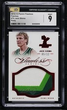 2012-13 Panini Flawless Patch Ruby 5/12 Jack Sikma #74 CGC 9 Mint Patch HOF 3d3