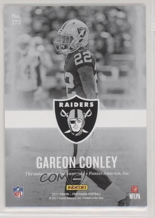 2017 Panini Preferred Prominent Scripts Red /199 Gareon Conley Rookie Auto RC - Image 2 of 2