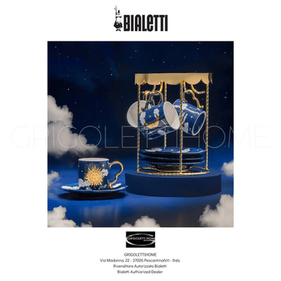 Bialetti - 4er Set Kaffeetassen Zauberkarussell Sonne und Mond - Sternenhimmel