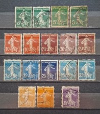 France 1907 Semeuse n° 137 à 142 + variétés (voir description), Oblitérés=25,30€