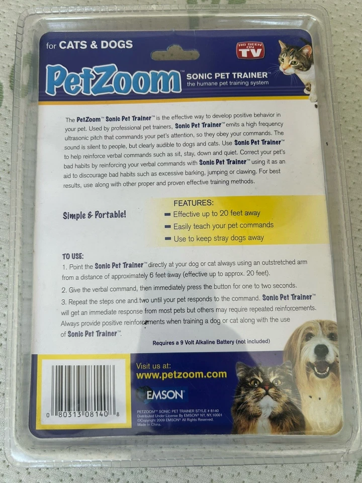 New PetZoom Sonic Pet Trainer EMSON As Seen On TV Dog Cat Training Foto 4 de 4