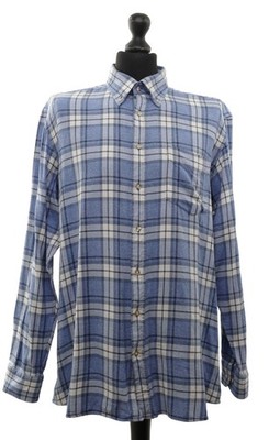 Andrew James Herren Langarm Hemd XL KW43/44 blau dunkelblau kariert Button-Down