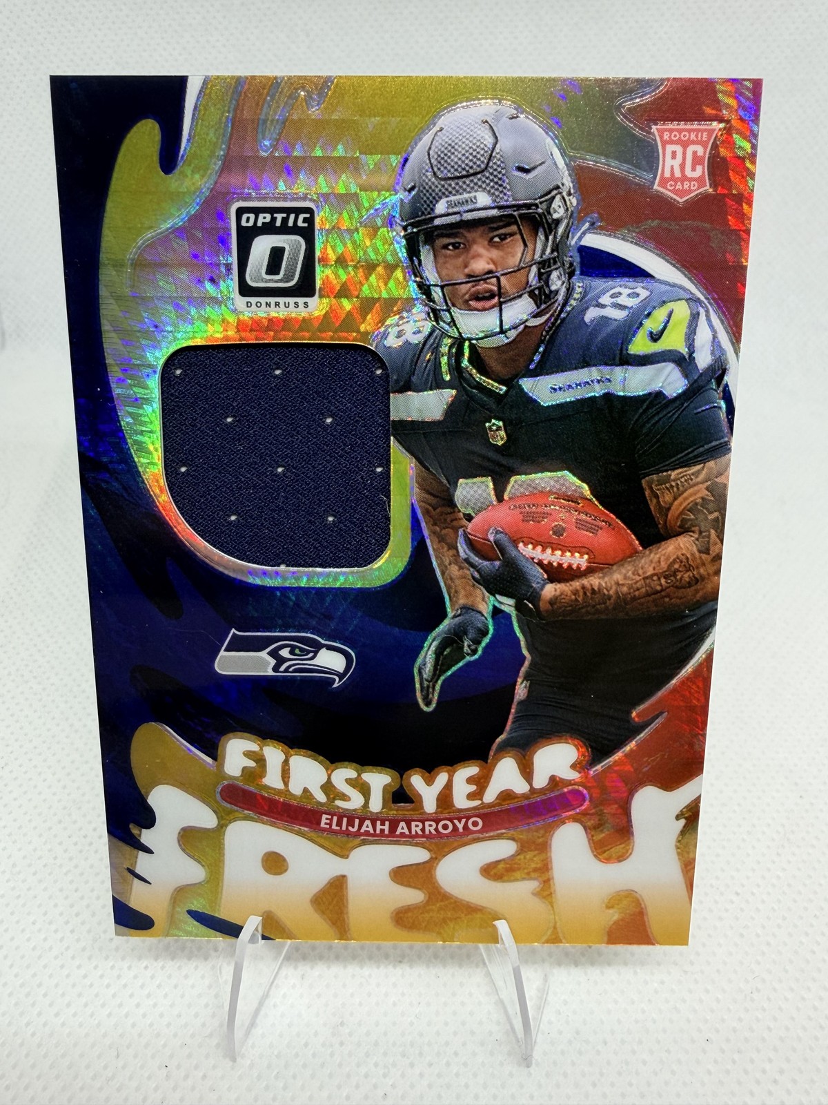 Elijah Arroyo Panini Donruss Optic First Year Fresh Relics #EAO Blue Hyper