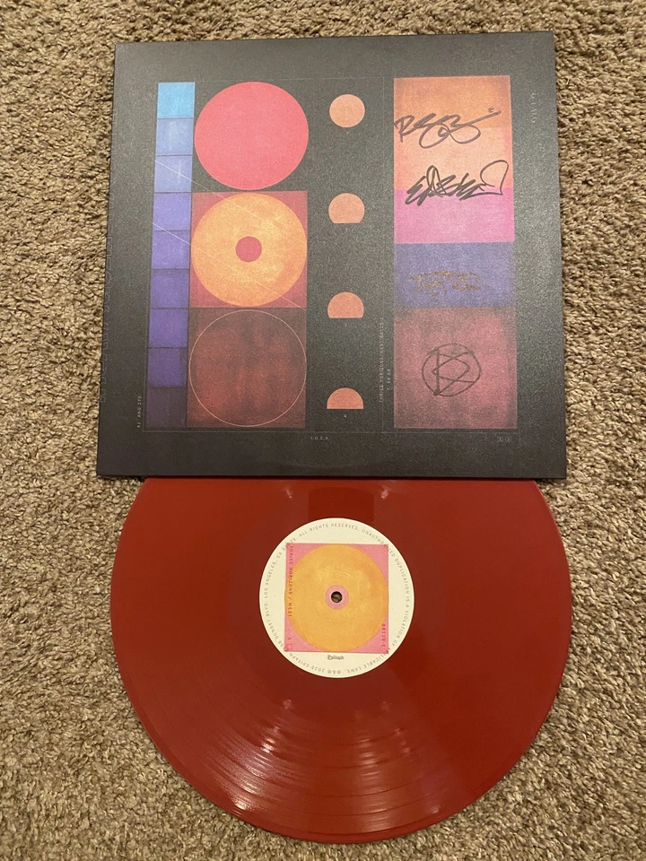 Thrice AUTOGRAPHED Horizons West Opaque Maroon Vinyl LP  - Image 2 of 4