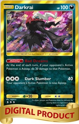 Pokemon Pocket TCG Card Gold Frame Darkrai Mega Shine Flair DIGITAL