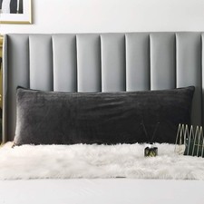 uwkcy Velvet Body Pillow Cover/Case with Hidden Body 20x48 , Charcoal Grey
