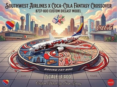 JC Wings 1:400 Southwest Airlines B737-800 Coca Cola Coke Custom Diecast Model
