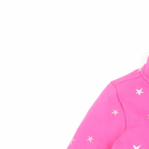 Joules Girls Pink Star Sweatshirt, 146, Full Zip, Lined, Hooded - Picture 11 of 12