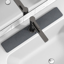Premium Stone Faucet Mat for Kitchen Sink, 23.6" X 4" Dark Gray
