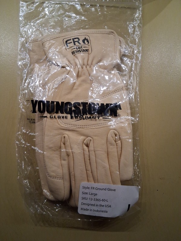 Youngstown Glove 12-3365-60-L FR Ground Glove Lined with Kevlar, Large, Tan