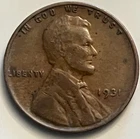 1931 Lincoln Wheat Cent Philadelphia Depression Era Penny BN1523