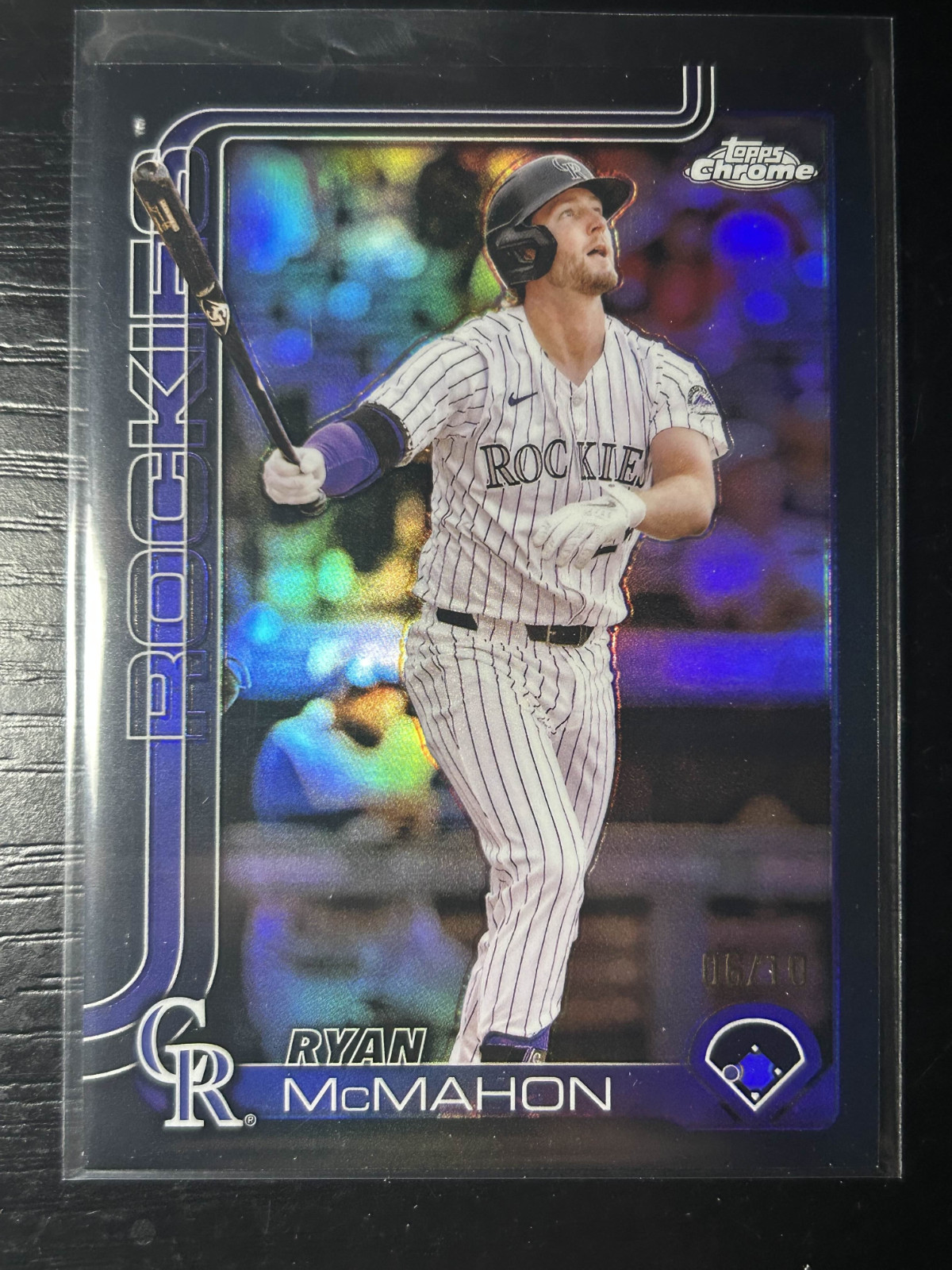 Ryan McMahon 2025 Topps Chrome #66 True Black Refractor /10 SSP